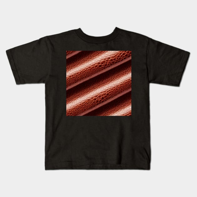 Brown Imitation leather stripes, natural and ecological leather print #20 Kids T-Shirt by Endless-Designs